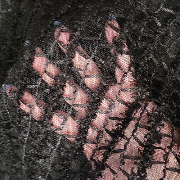 Milly Sheer Black Sequin Striped Cap Sleeve Top Evening Glam Mesh Evening 2 - Picture 7 of 7